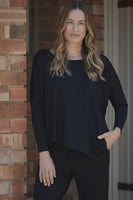 Terry Bamboo Relax Boatneck - Black