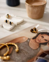 Astrid Hoop Earrings - Tigers Eye