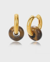 Astrid Hoop Earrings - Tigers Eye