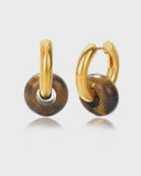 Astrid Hoop Earrings - Tigers Eye