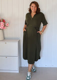 Bamboo Linen Vivienne Dress - Moss