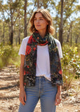 Merino Wool Scarf - Bush Flowers