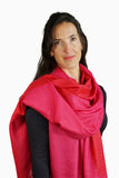 Merino Wool Scarf - Semi Block Fuchsia