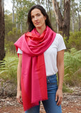 Merino Wool Scarf - Semi Block Fuchsia