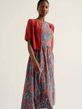 Porthmeor Wave Dress - Red Hot Poker