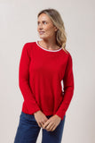 Merino Crew Neck Sweater - Red