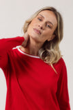 Merino Crew Neck Sweater - Red