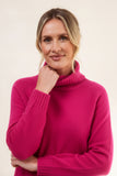 Merino Wool Roll Neck Sweater - Pink