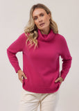 Merino Wool Roll Neck Sweater - Pink