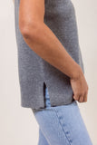 Merino Roll Neck Vest - Silver