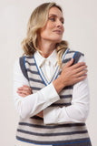 Wool Stripe Vest - Charcoal Combo