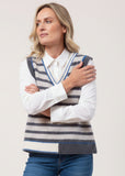 Wool Stripe Vest - Charcoal Combo