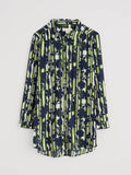 Wren Flutter Shirt - Camellia Stripe Forest Green