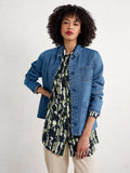 Wren Flutter Shirt - Camellia Stripe Forest Green