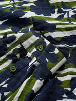 Wren Flutter Shirt - Camellia Stripe Forest Green
