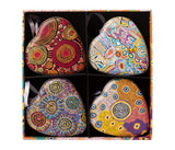 Aboriginal Art Heart Baubles - 4 Pack