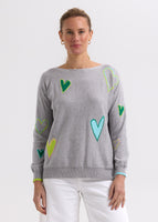 Intarsia Hearts Knit - Marl
