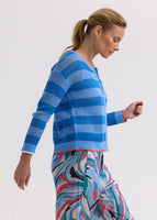 Pointelle Zip Cardi - Blue