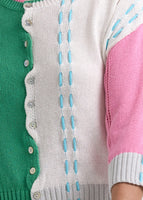 Thread Detail Cardigan - Apple