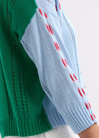 Thread Deail Cardigan - Blue