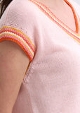 Stripe Trim Top - Blush