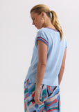 Stripe Trim Top - Powder