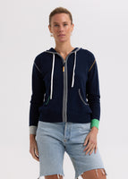 Heart Embroidery Hoodie - Navy