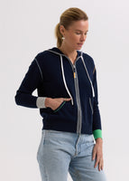 Heart Embroidery Hoodie - Navy