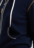Heart Embroidery Hoodie - Navy