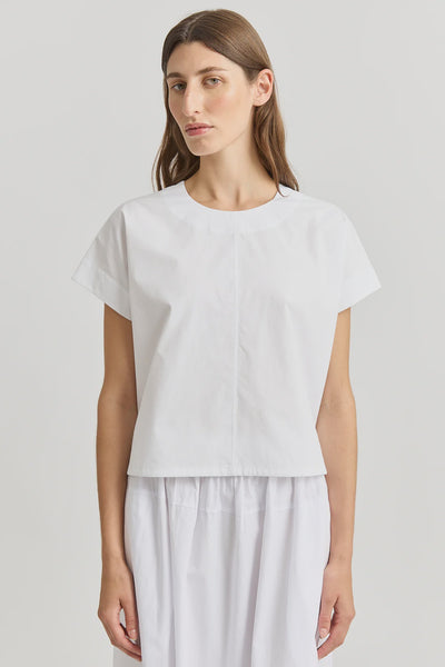 Cotton Drawstring Top - White