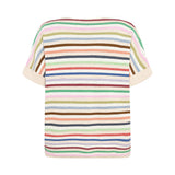 Andie Striped Cotton Tee - Light Oat