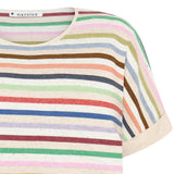 Andie Striped Cotton Tee - Light Oat