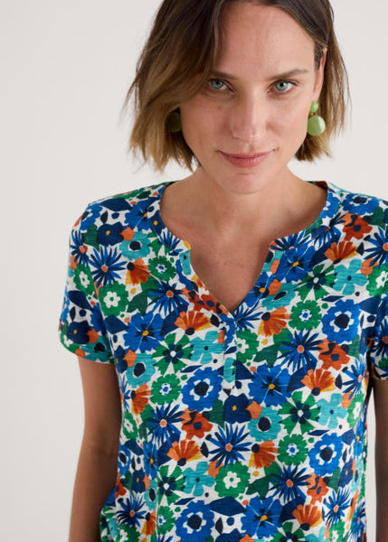 Waterflow Top - Screenprint Floral