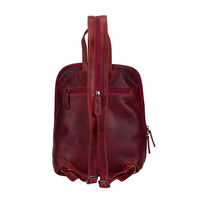 Leather Backpack - Claire Red