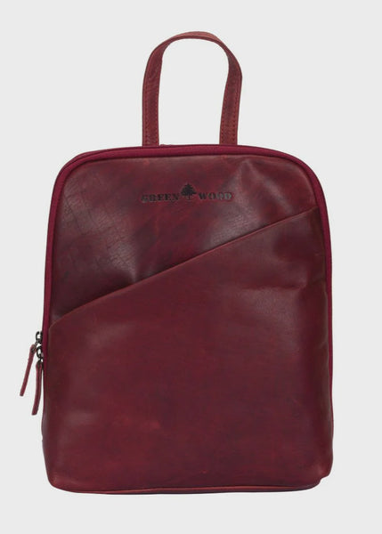 Leather Backpack - Claire Red