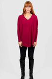 Queen Vee Curved Hem Tunic - Cassis