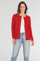 Essential Button Front Cardigan - Red