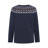 Brigitte Lambswool Yoke Crew - Soft Blue