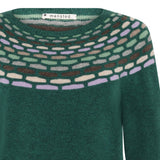 Brigitte Lambswool Yoke Crew - Emerald