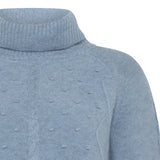 Camille Lambswood Cable Rollneck - Denim