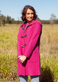 Boiled Wool Duffle Coat - Pink