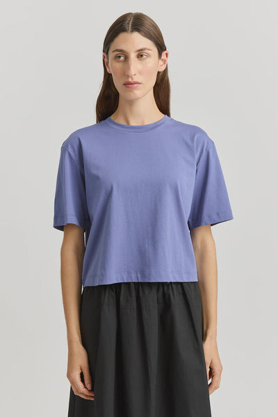 Relaxed Crop Tee - Denim Blue