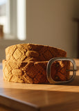 Terracotta Embroidered Wool Belt
