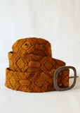 Terracotta Embroidered Wool Belt