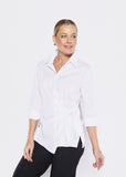 Cotton Sash Tie Shirt - White