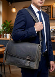 Leather Shoulder Laptop Bag - Martin
