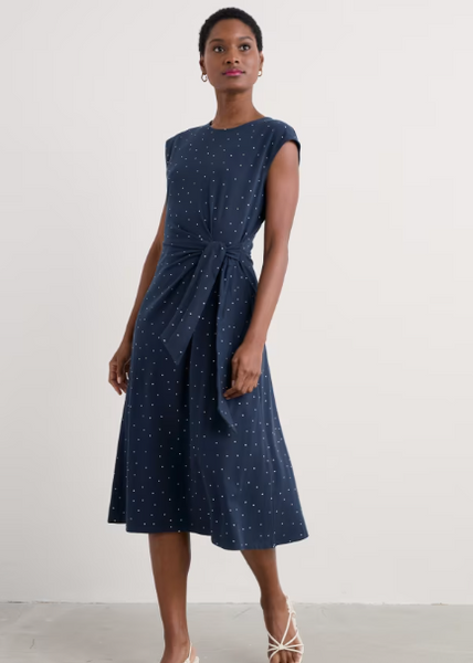 Fetting Dress - Dotty Speckle Maritime