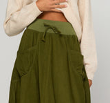 Cord Guru Skirt - Olive Green