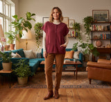 Haiku Yak Blend Button Front Vest - Ruby