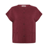Haiku Yak Blend Button Front Vest - Ruby